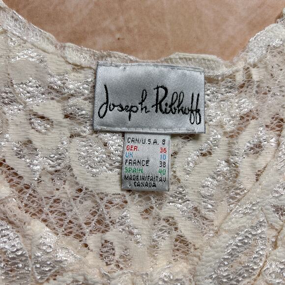 Joseph Ribkoff Vintage Y2K Floral Lace Tank Top Mesh Double Layered Sleeveless - Picture 3 of 6